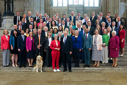 All 72 Liberal Democrat MPs elected at the 2024 General Election, in Westminster Hall